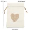 10Pcs Heart Shape Linen Small Drawstring Bag Reusable Burlap Jewelry Storage Pouch Gift Packaging Bags Party Candy Bags