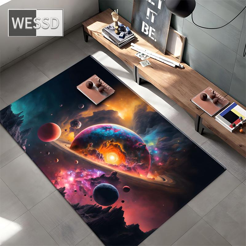 3D Carpets For Children's Bedroom Universe Rug Planet Black Hole Outer Space Carpet For Boys Custom Carpet Bath Mat 3D