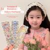 Sweet Floral Knit Headband with Magic Sticker and Bangs for Cute Summer Girls