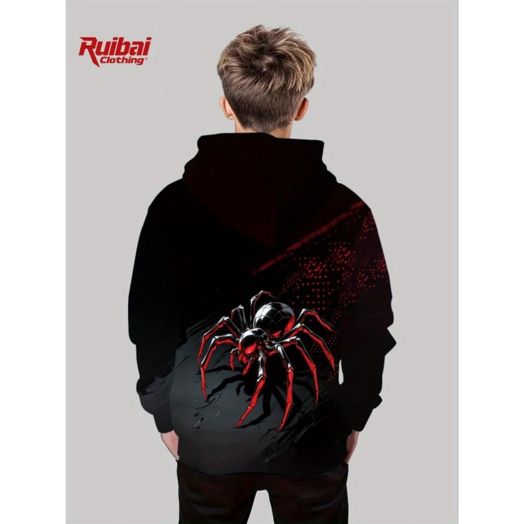 Детская одежда, креативная толстовка с капюшоном с 3D-принтом для мальчиков, повседневный спортивный топ с длинным рукавом и капюшоном для мальчиков