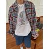 2024 Letter Long Sleeve Shirt Japanese Hong Kong Style Ins Loose Shirt Boys Summer Trendy Versatile Casual Coat