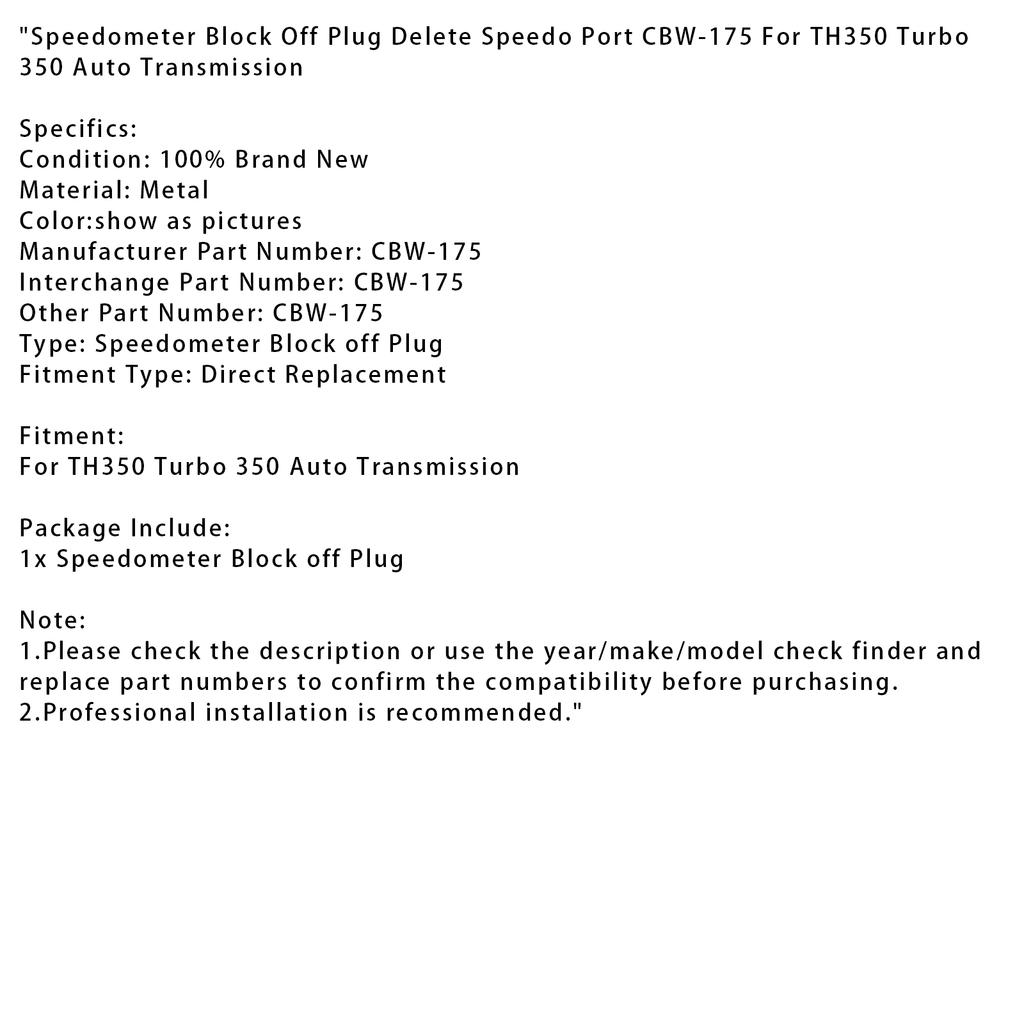 Спидометр Блокировка Выкл. Заглушка Удалить Порт Спидометра Для TH350 350 Автоматическая Коробка Передач
