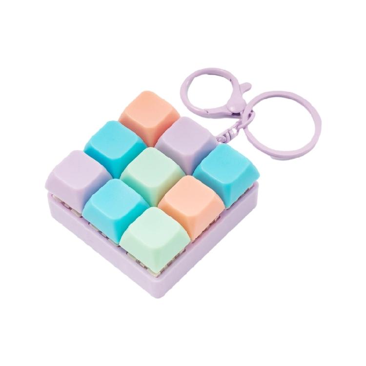 Stress Relief Keychain 9 Switchable Key Clickers Toy Detachable Keycap Keyring For Car Key Backpacks & Daily
