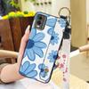 Waterproof Back Cover Phone Case For Nokia C32 Anti-dust Flower Kickstand Wrist Strap Phone Holder Shockproof Wristband