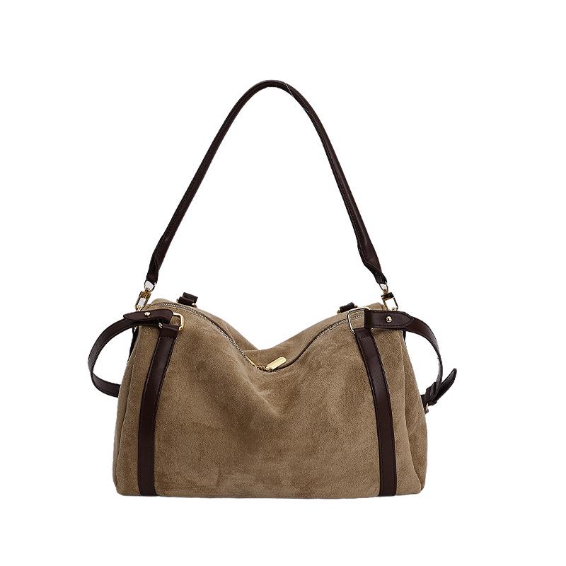 Винтажная матовая женская сумка-тоут большой вместимости «Бостон»: Сумка-боулинг на плечо и через плечо Осень/Зима