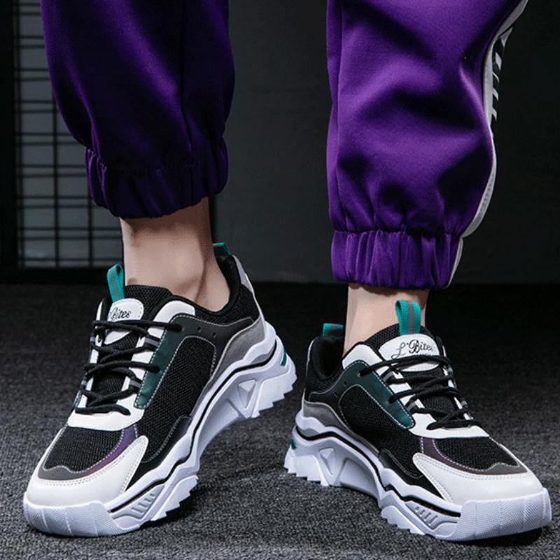 Мужская обувь, новые летние дышащие сетчатые спортивные и развлекательные туфли, увеличивающие рост, на шнуровке, с толстой подошвой, легкие теннисные туфли для мужчин