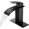 Modern Waterfall Basin Faucet 304 Stainless Steel Nickel/Black Washbasin Faucet Square Hot And Cold Mixed Bathroom Basin Tap