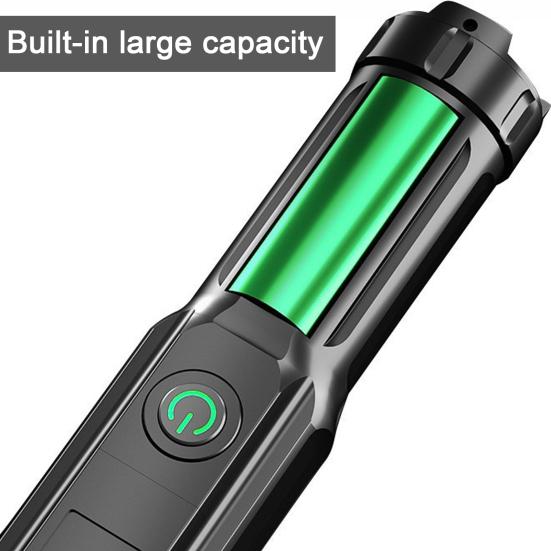 Outdoor LED Flashlight Zoomable Telescopic High Lumens USB Rechargeable Super Bright Outdoor Portable Camping Emergency Handheld Torch