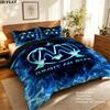 Olympique De Marseille Pattern Bedding Quilt Set Quilt Cover Pillowcase Home Birthday Gift(1 * duvet cover + 2 * pillowcase, without core)