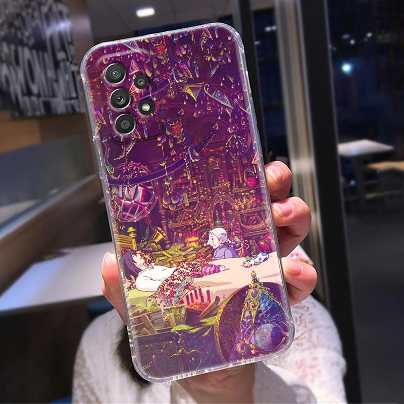 Прозрачный чехол для Samsung Galaxy A52 A51 A53 A72 A71 A73 A32 A31 A33 A22 A11, чехлы Хаяо Миядзаки, аниме «Ходячий замок Хаула»