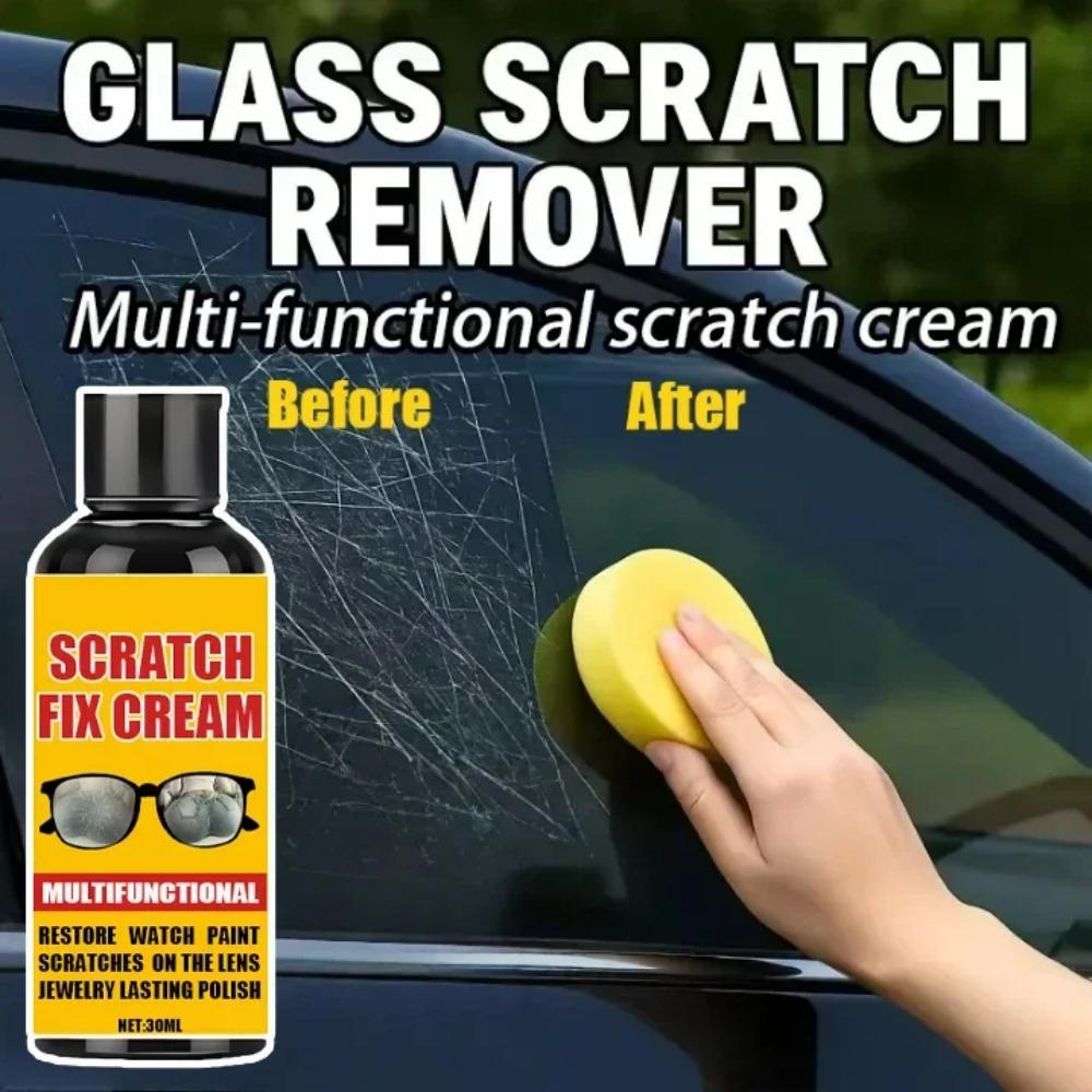 Glass Scratch Repair Paste: Erase Scratches on Windshields/Windows/Bathroom Doors & Polish to New