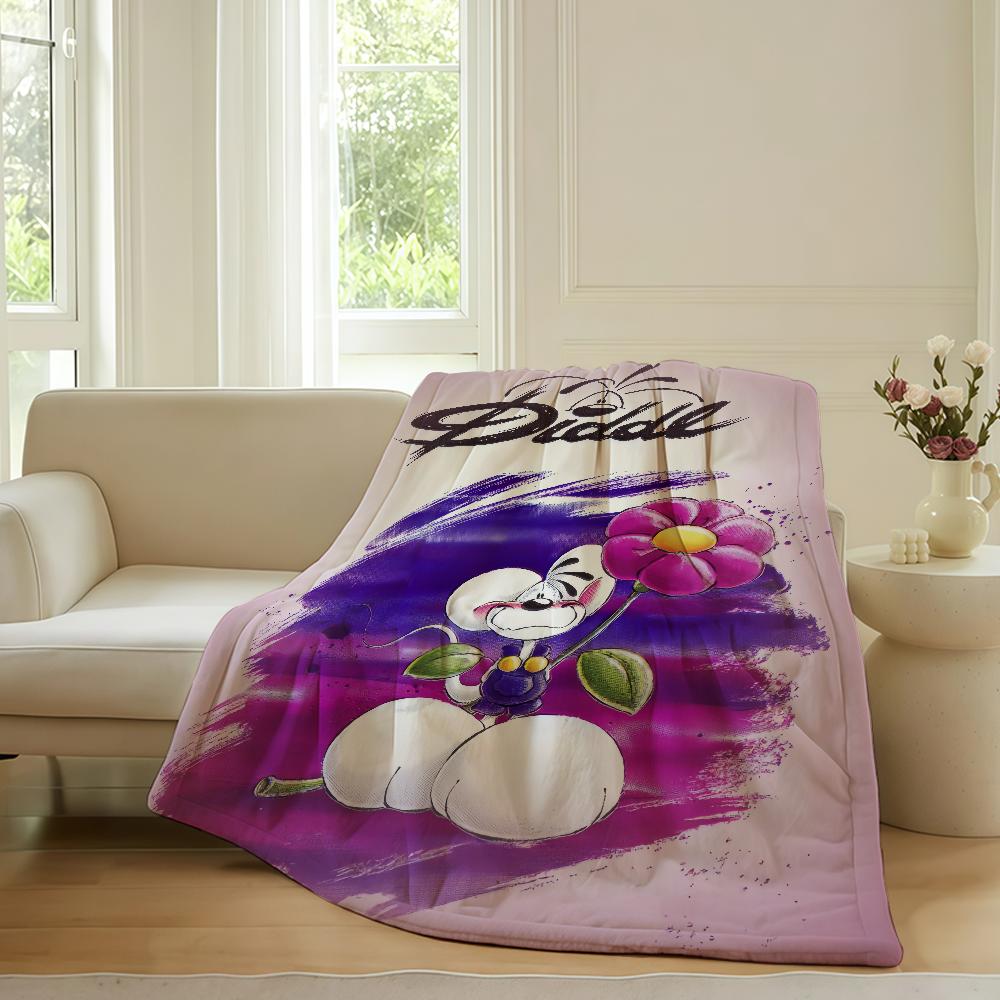 Cartoon D-Diddl-S Cute Blanket Warm Soft Suitable For Bedroom Sofa Bed Living Room Office Travel Camping Gifts
