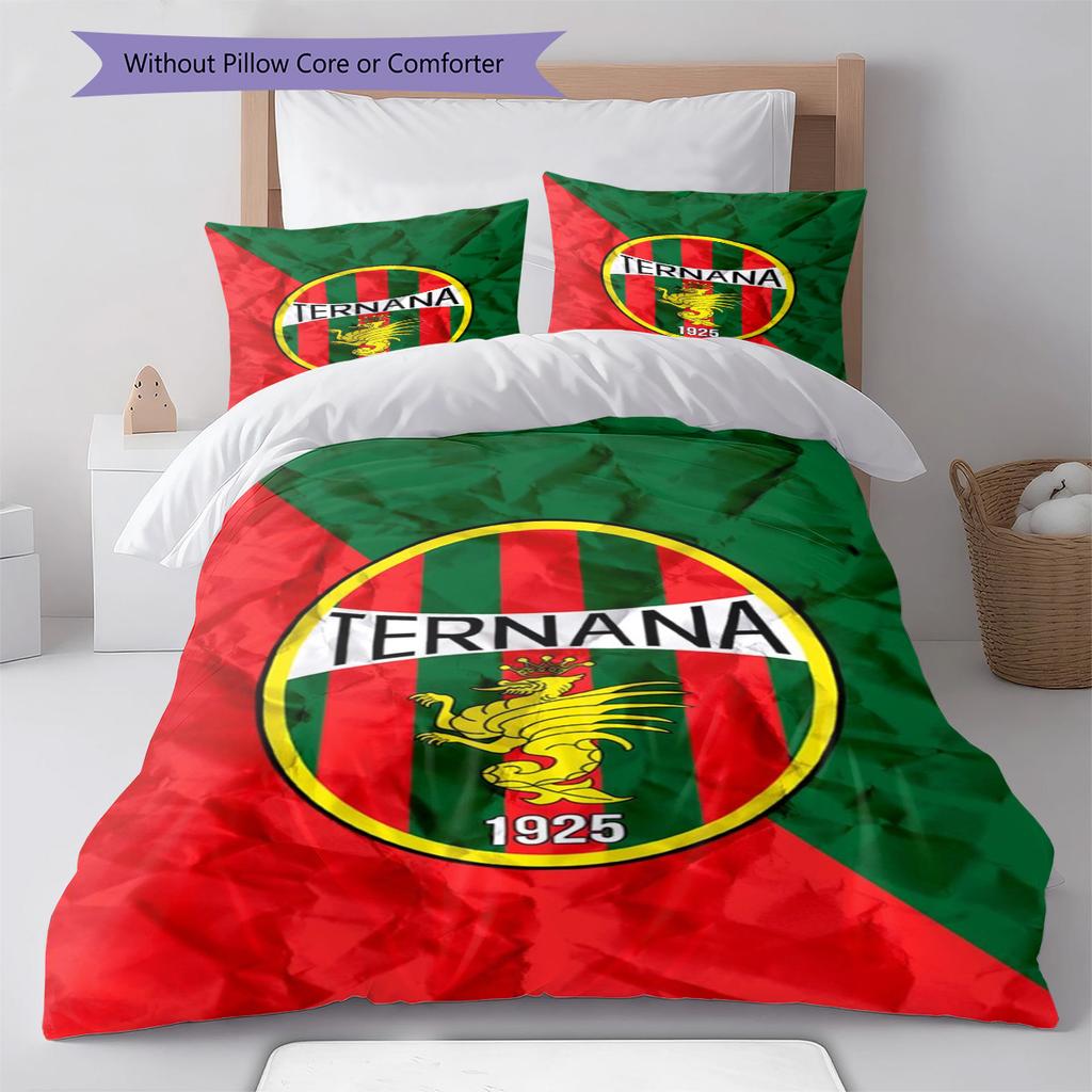 Ternana Calcio Pattern Bedding Set Quilt Cover Pillowcase Home Decor Gift (1 * duvet cover + 2 * pillowcase, without core)