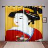 Японская традиционная женщина гейша девушка шахматная доска занавески на окна детская спальня гостиная зал украшения кухни занавеска