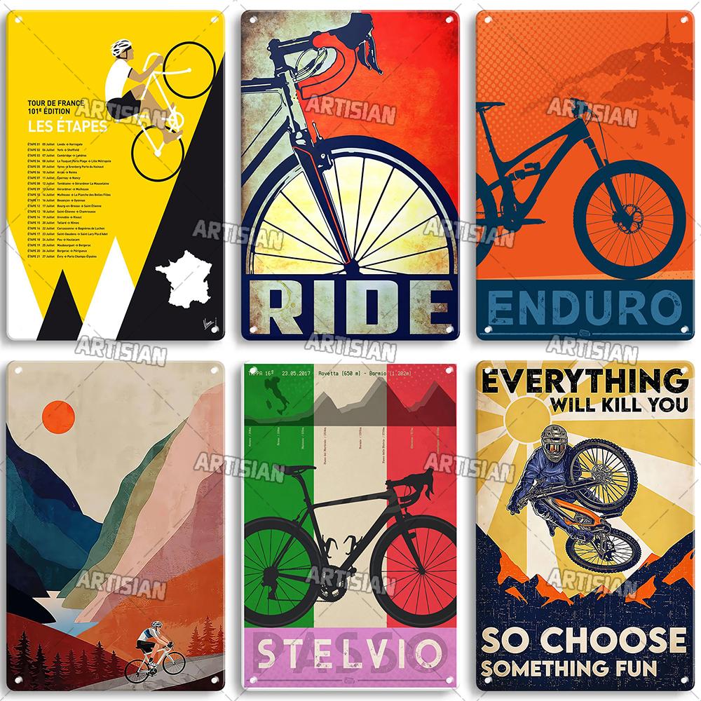 Артизанальный велосипедный металлический знак, велосипедный постер, декоративная тарелка для езды на велосипеде, настенный декор, гараж, бар, паб, клуб, отель, кафе, кухня