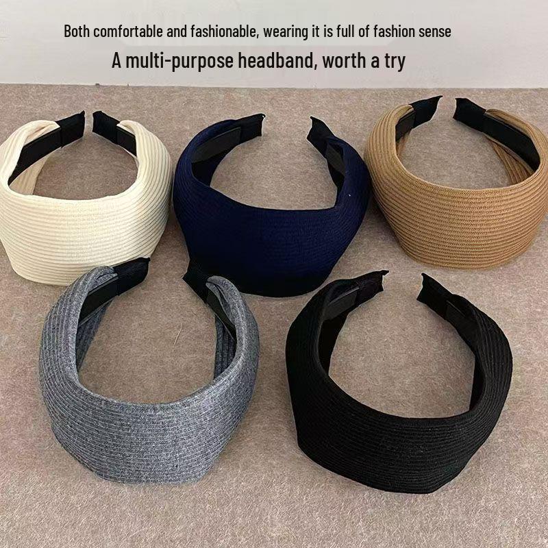 Серая вязаная повязка на голову Yi Mengling с широкими полями для женщин - Новая коллекция Осень/Зима 2025, аксессуар для волос.