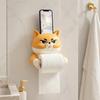 Paper Towel Holder, with Top Phone Holder Cartoon Design, Waterproof Moisture-Proof Wall Mounted Bathroom Accessory