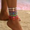 Boho Polymer Clay Braid Rope Bracelet Beads Bohemian Beach Jewelry Flower Bracelet  Jewelry Gifts