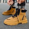Fashion High Top Outdoor Boots Men's Leather Shoes Fashion Motorcycle Ankle Boots for Men Winter Boots Man Shoes Lace-Up Botas Hombre