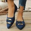 Новые туфли-лодочки большого размера с металлической застежкой для женщин с неглубоким вырезом и одинарной стопой