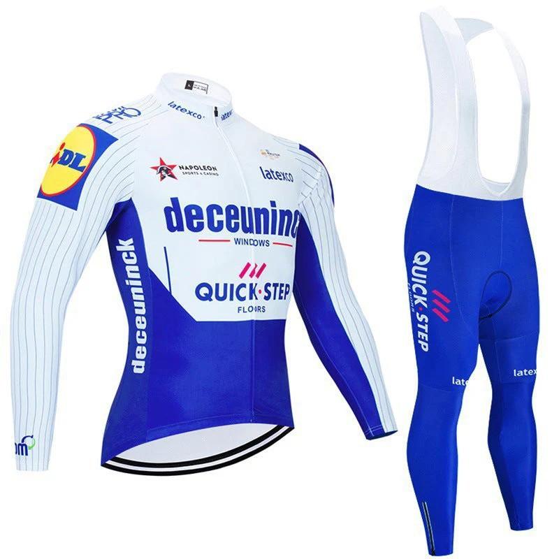 Unisex Long Sleeve Fleece-Lined Cycling Jersey Mountain Road Bikes Wear