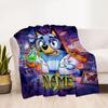 Halloween Bluey Party Personalized Name Blanket Cozy Personalized Blanket Ultra-Soft for Livingroom Seaside Living Room Chair Ideal for All Seasons