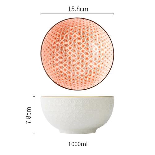 1 шт. японская посуда керамическая миска одинарная студенческая общежитие миски фруктовый салат суп рис популярная в сети миска для лапши ноль отходов