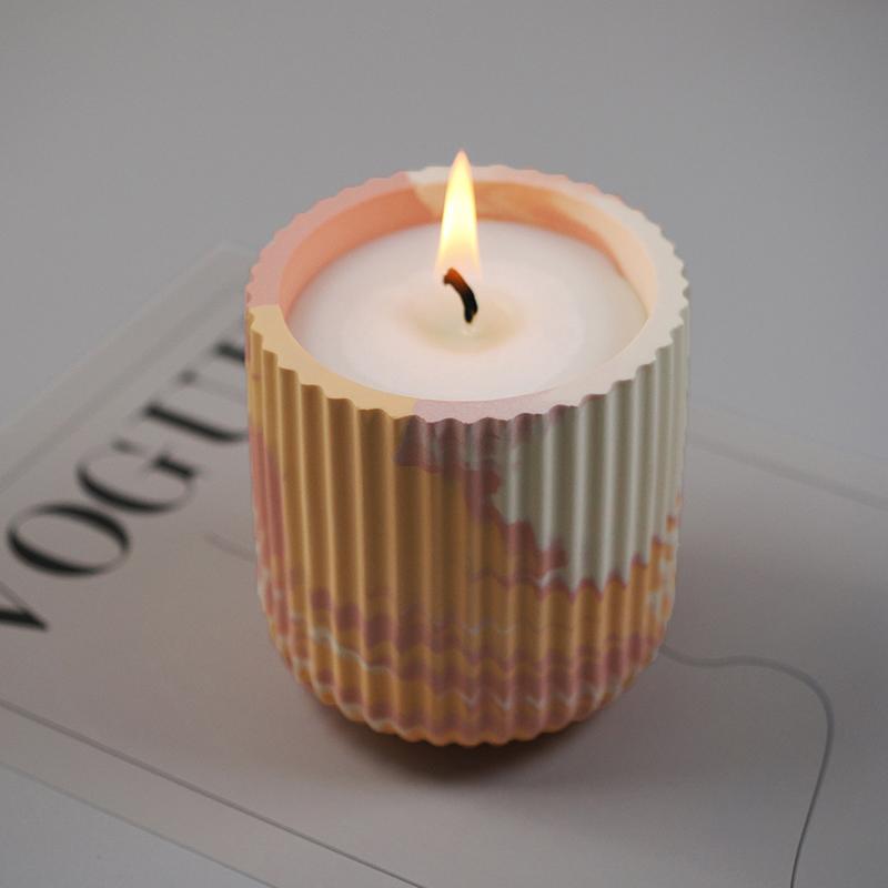 Гладкая покрытая банка, гипсовая цементная форма, полосатая чашка для свечей, силиконовая форма, зеркальная форма для капель