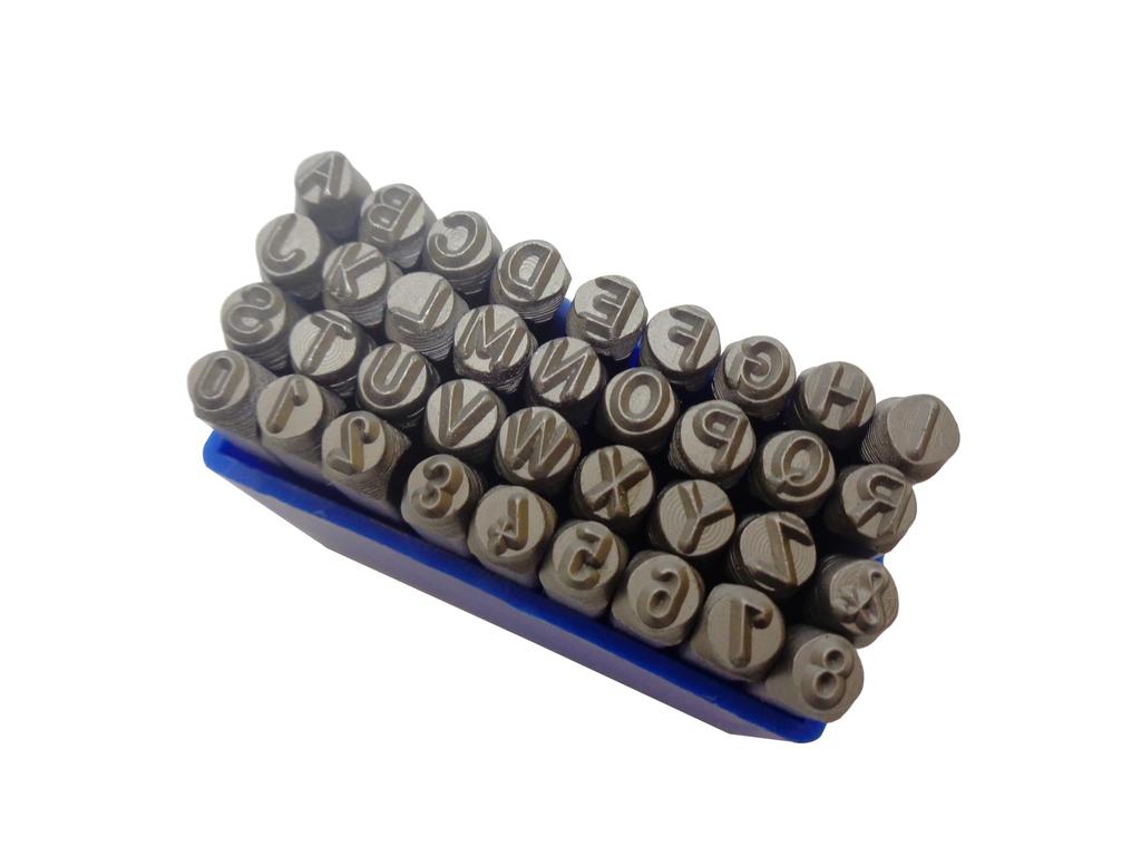 Stamping Set, Stamping Alphabet Letters, Numbers, Uppercase Letters, Alphabet, 4mm Character Size, 36 Pieces, Stamp Punch, Stamping Tool