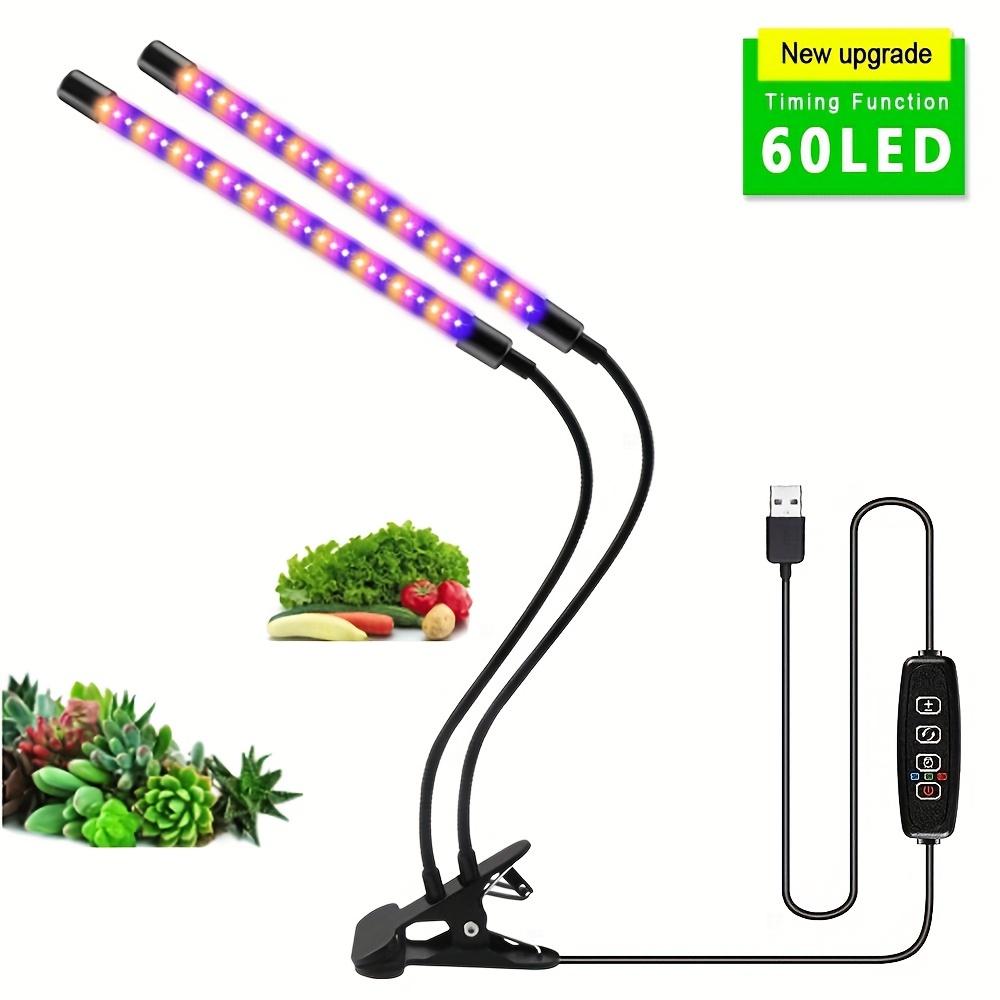 Светодиодная лампа для выращивания растений с регулируемой яркостью, USB, полный спектр, клипса, фитолампа 5 В, лампа для выращивания растений в теплице, рассады цветов в горшках