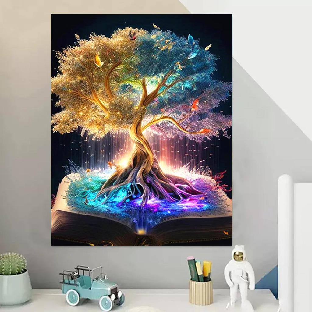 Рамка для рисования по номерам, наборы, красочная елочная книга, рисунок по номерам, пейзаж, подарок «сделай сам», ручная работа, домашний декор 40x50