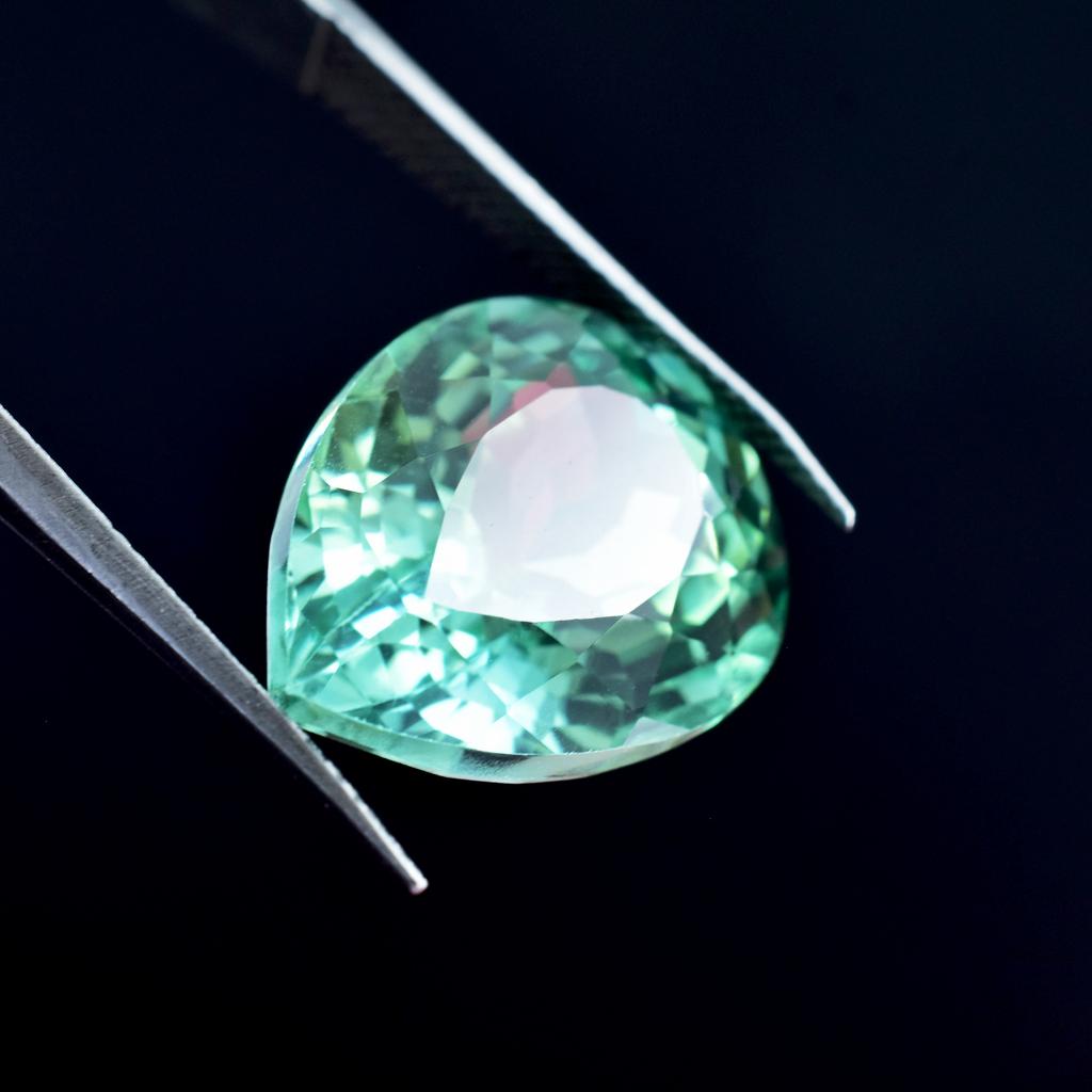 Stunning Natural Bluish Green Sapphire 17.10 Ct Pear Certified Loose Gemstone