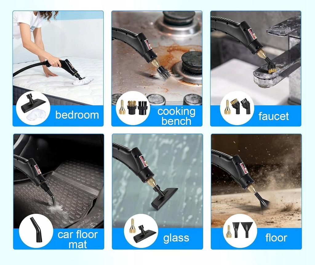 RUIZHI 1500W Portable Steam Cleaner with Accessories - 3 Bar, 1400ml