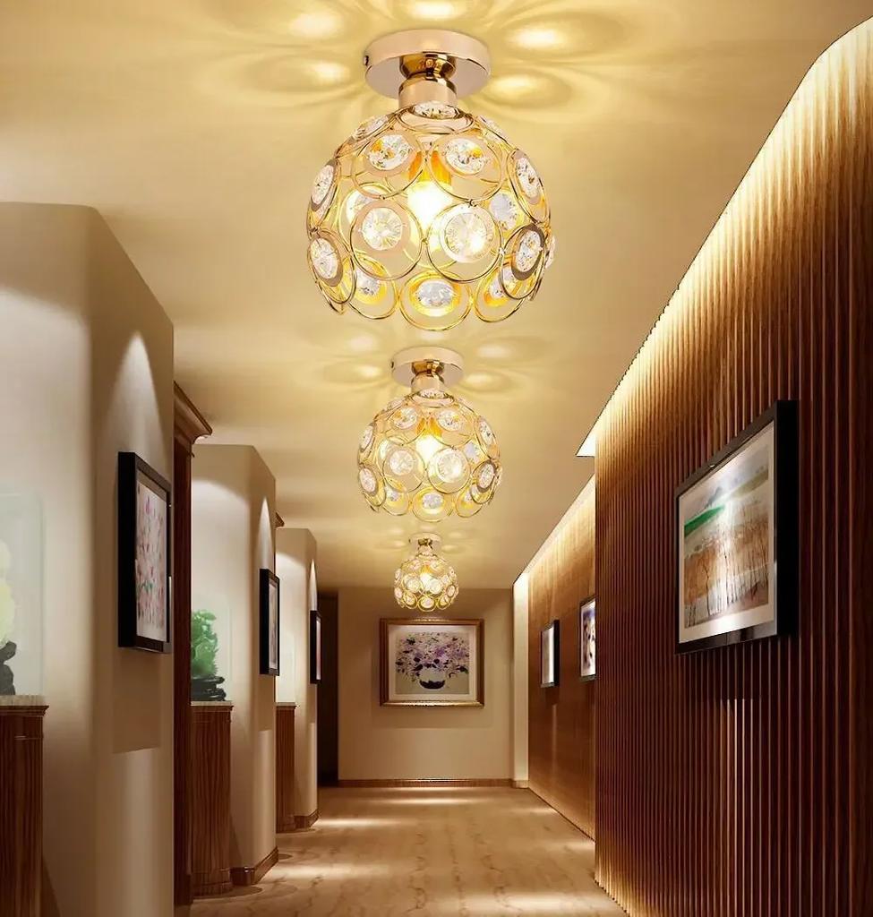 New American Exquisite Corridor Aisle Ceiling Lamp American Clothing Store Cashier Entrance Single Head Crystal Chandelier