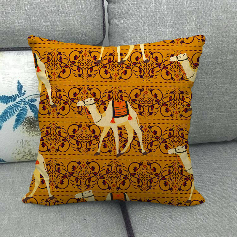 Nordic Retro Collection Digital Printing Short Plush Pillow Covers Decorative For Car Sofa Office Cushion Cover Home Goods