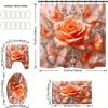 4pcs, Orange rose exquisite butterfly pattern, Apartment bathroom Shower Room shower curtain, hotel shower curtain set with