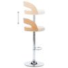 Bar Stool Set 2 pcs Cream White Faux Leather and Bentwood