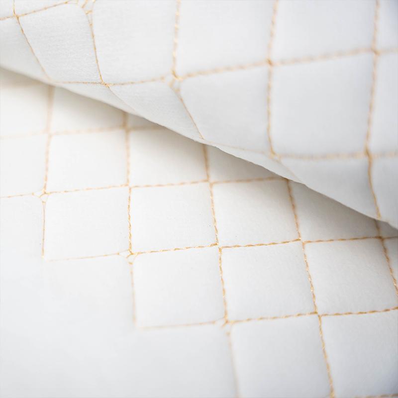 Высококачественная толстая губчатая стеганая искусственная кожа с вышивкой в клетку искусственная искусственная кожаная ткань для обивки мебели автомобиля своими руками