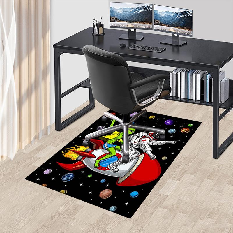1PC space adventure astronaut alien Anti-slip carpet, suitable for Office, bedroomand playrooms. It can also be used as a sofa footrest cover-W63