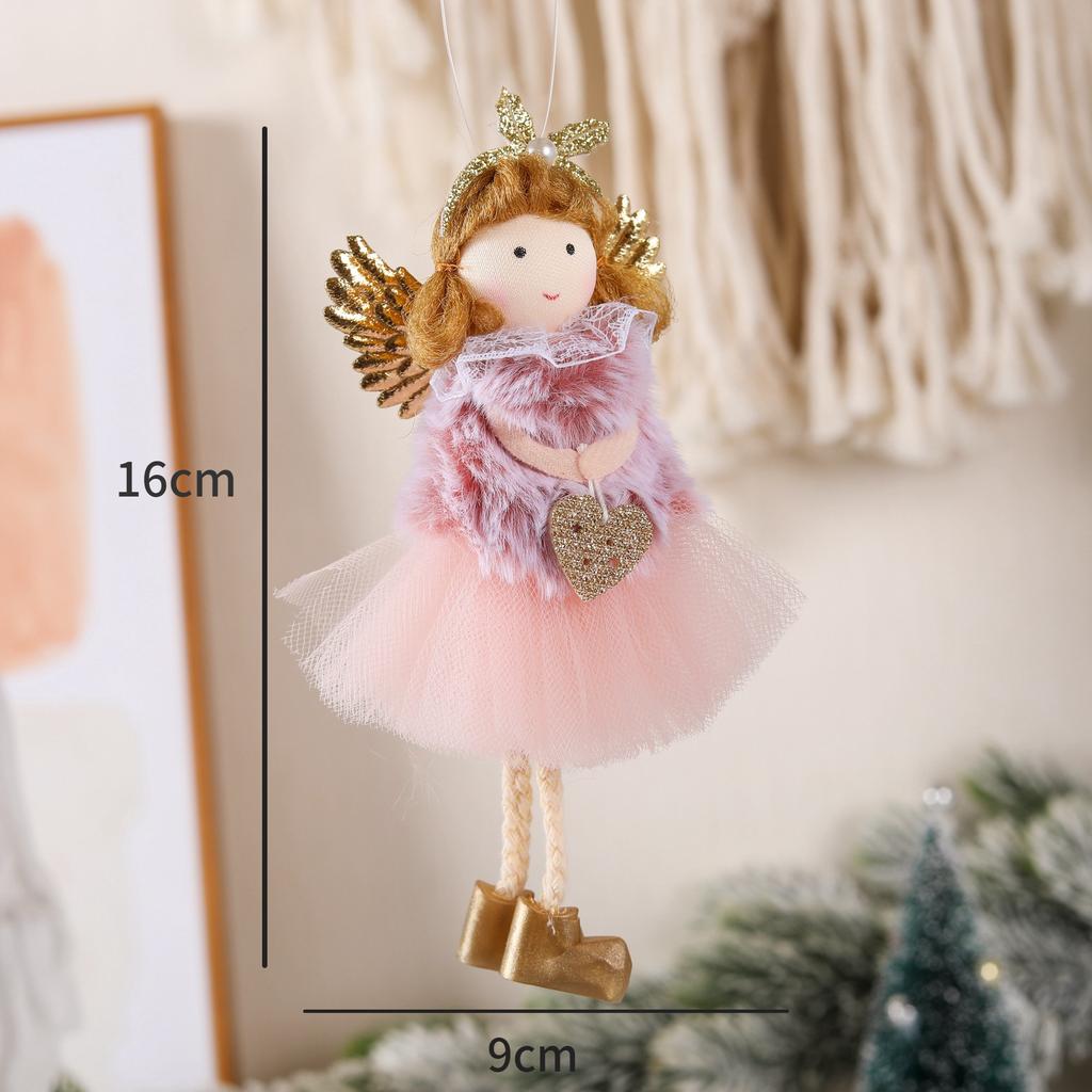 Christmas Plush Angel Girl Santa Claus Dolls Xmas Tree Ornament Natal Noel Navidad 2025 Christmas Decorations for Home New Year