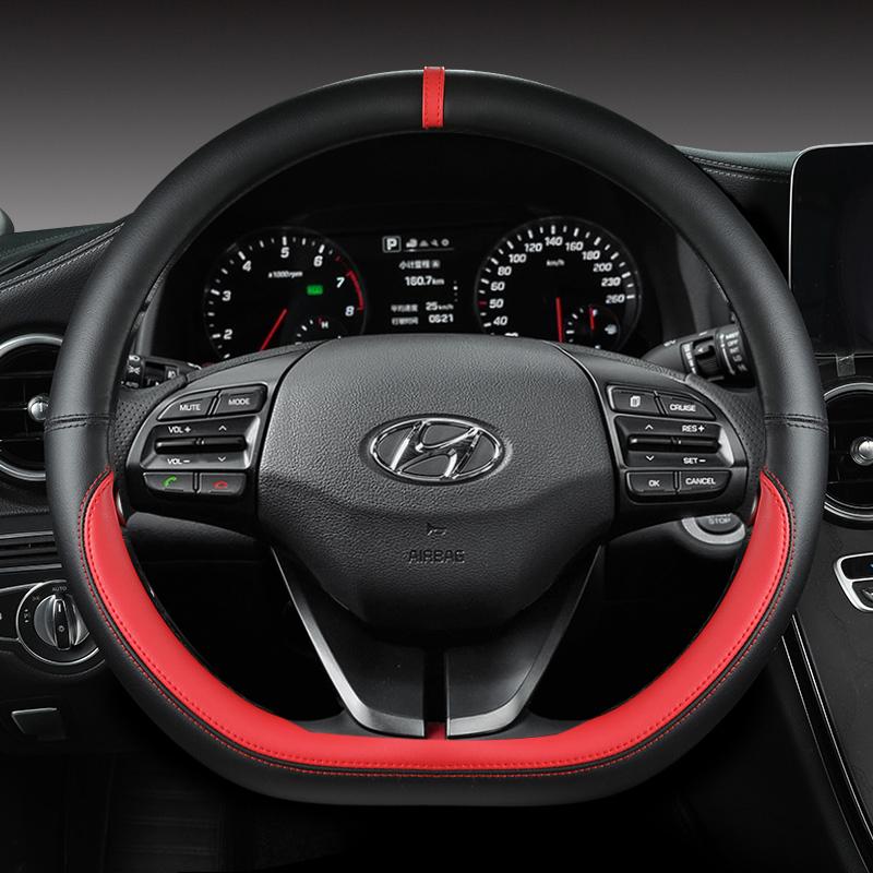 Чехлы на руль автомобиля 38 см для Hyundai i30 Creta Tucson ix35 Solaris Elantra Santa Fe Kona i40 Palisade, автоаксессуары