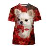 Летняя милая футболка с 3D-принтом чихуахуа для мужчин и женщин, футболка с коротким рукавом с животным, футболка в стиле харадзюку