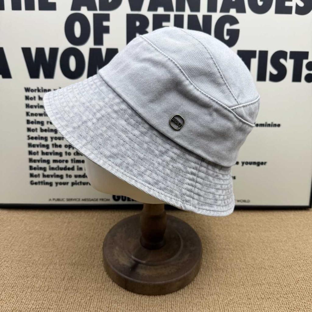 Street versatile old bucket hat men's and women's metal standard breathable and comfortable summer casual versatile basin hat