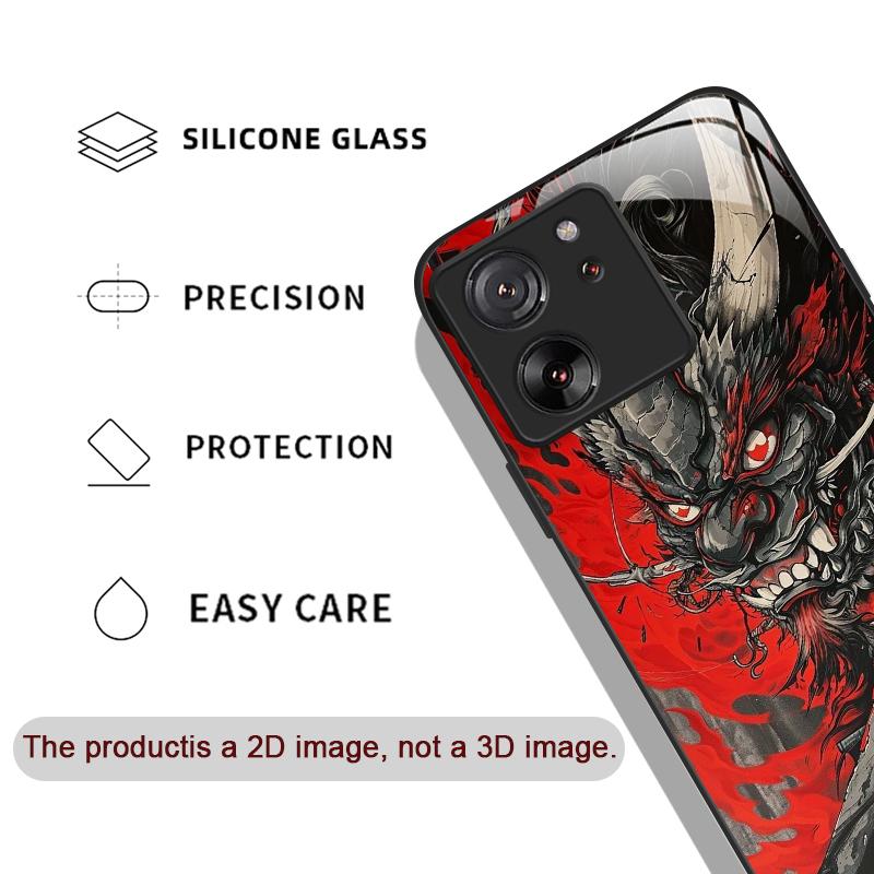 Закаленное Стекло Чехол для Телефона для Motorola Moto G85 G84 G75 G55 Edge 50 Fusion 40 Neo 30 Pro Чехол Япония Призрак Самурай Узор