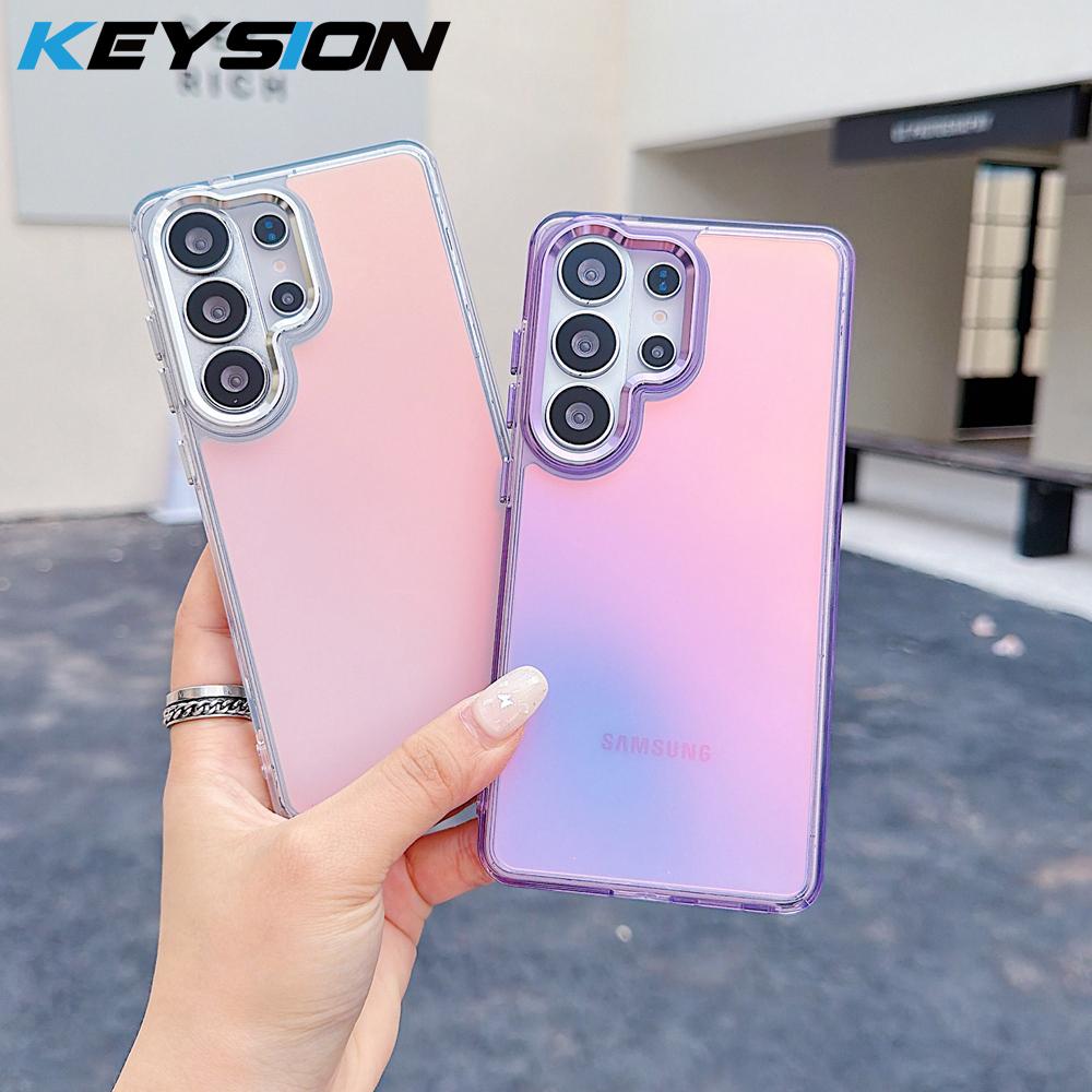 KEYSION Лазерный градиентный цветной чехол для телефона Samsung Galaxy S24 S25 S26 Ultra 5G S26+ S25 FE TPU+PC Ударопрочная задняя крышка