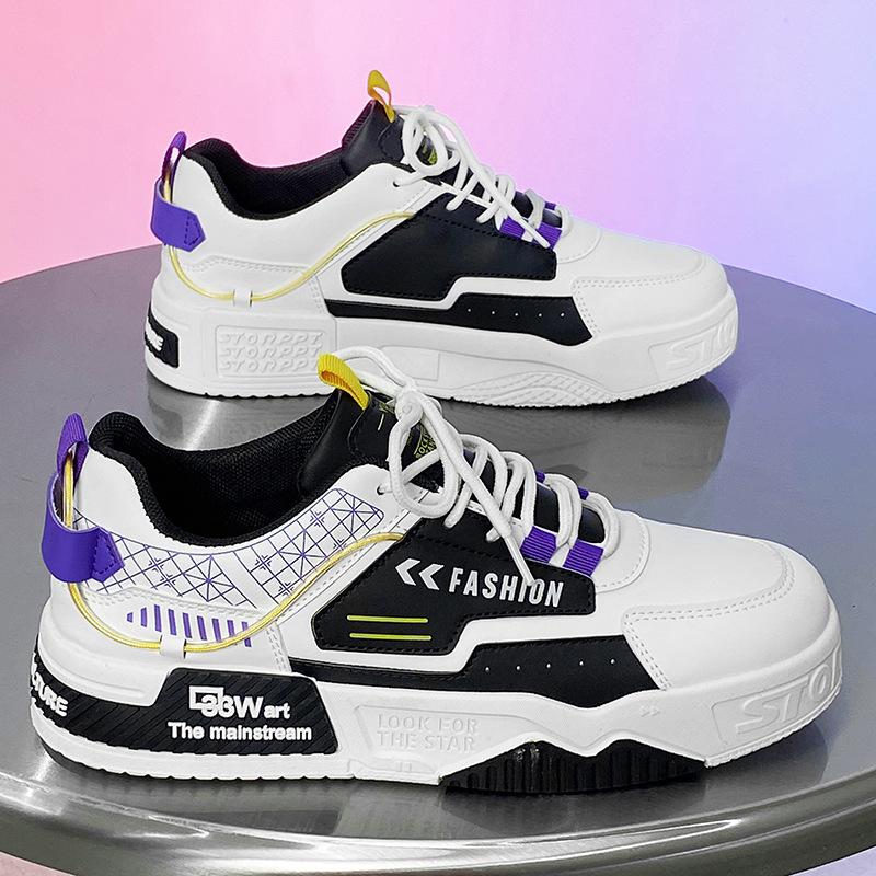 Кожаные туфли с толстой подошвой, подходящие по цвету, для занятий сноубордом, новые летние туфли с низким верхом, на шнуровке, для отдыха, в студенческом стиле, универсальные мужские туфли