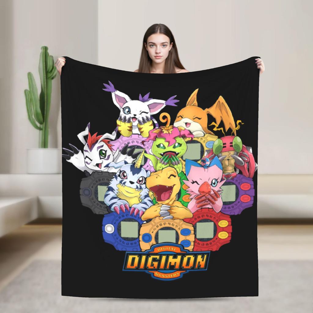 Фланелевые пледы Команда Приключений Digimon Ностальгический Аниме Креативный плед для дома 200x150 см Покрывало,