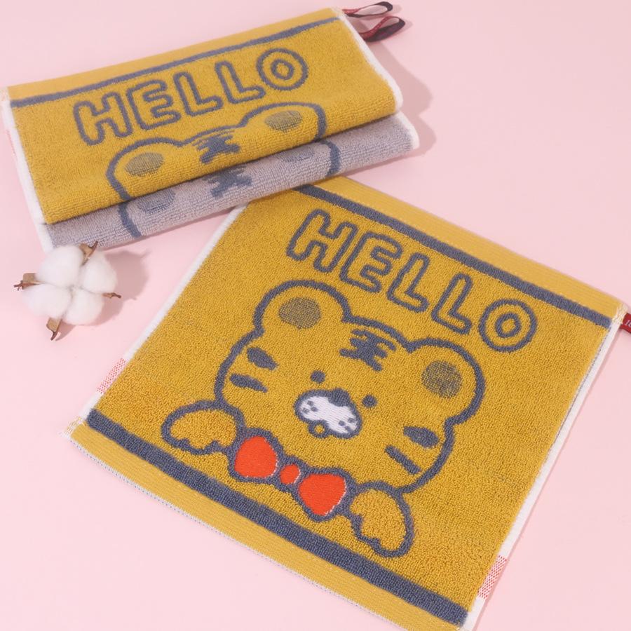 Хлопковое квадратное полотенце 25*25 см, утолщенное домашнее милое мультяшное цветное тканое жаккардовое маленькое квадратное полотенце