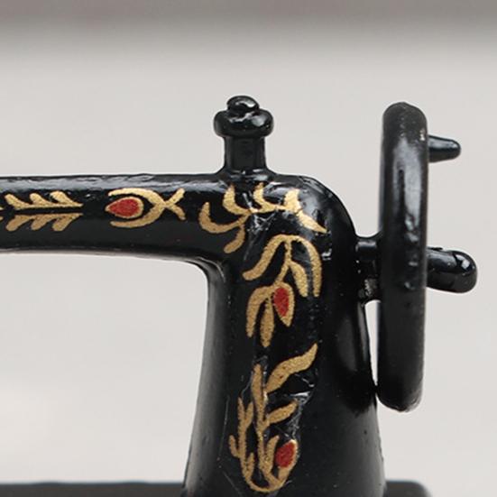 Мини-швейная машина с высоким уменьшением, реалистичный сплав, мини-мебель, кукольный домик, миниатюры, декор, аксессуары для развлечений