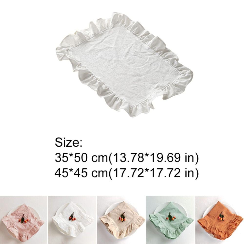 Cotton Afternoon Tea Tableware Mat French-style Table Napkin Ruffled Edge Place Mat  Photography